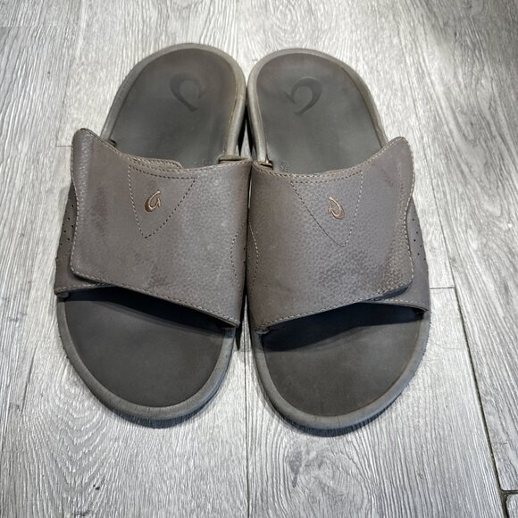 Olukai Nalu Mens Slide Dark Jave Brown 10332-4848 Adjustable Strap Sandals Sz 13 main image 6